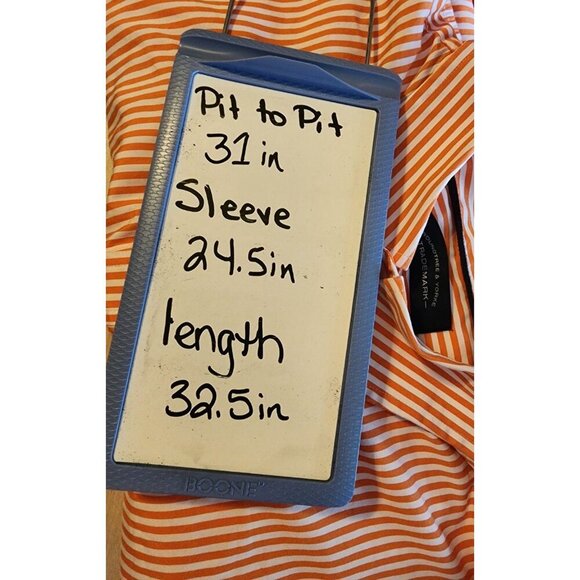 Roundtree & Yorke Shirt Mens 3XL Orange Striped Long Sleeve Button Front Cotton - Picture 7 of 16